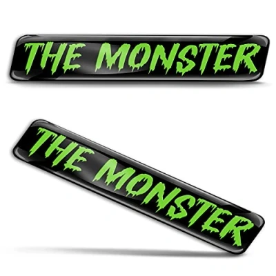 Abbildung von Biomar Labs 2 x 3D Gel Silikon Aufkleber Monster Badge Grün Stickers Autoaufkleber Auto Motorrad Fahrrad Fenster Tür Laptop KS 37