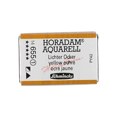 Abbildung von Schmincke HORADAM® AQUARELL feinste Künstler Aquarellfarben, 655 Lichter Ocker, 14 043, 1/1 Näpfchen