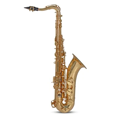 Abbildung von Roy Benson Bb Tenor Saxophon TS 302 (premium Relaxed Neck Design mit RND S Bogen, Hoch F# Klappe &amp; H/B Wippe, USA Mundstück, PISONI Polster, leichtes Rechtecketui, versenkbare Rucksackfunktion)