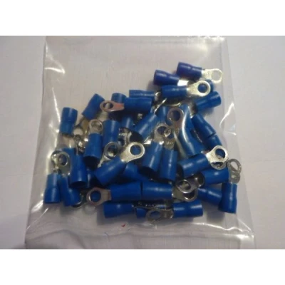Abbildung von profitec 50 Stück Kabelschuh Ring M 4 blau für Kabel 1,5 mm² 2,5