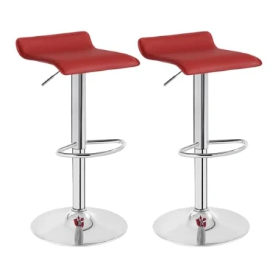 Abbildung von WOLTU Barhocker Design Drehstuhl Hocker Barstuhl Lounge Bar 2X Bordeaux BH11bd