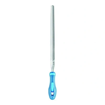 Abbildung von PFERD Werkstattfeile Dreikant, 250mm, dreieckige, spitz zulaufende Feile, Kreuzhieb H1 auf drei Seiten, inkl. Ergonomie Feilenheft, 11211256 für die grobe Zerspanung und zum Schruppen geeignet, Länge 250mm