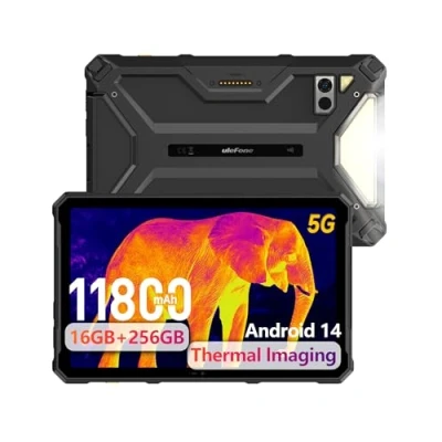 Abbildung von Ulefone Armor Pad 4T Ultra 5G Outdoor Tablet Android 14, Wärmebildkamera, 10.36 Zoll FHD+ 10080mAh Akku, 16GB+256GB/SD 2TB, IP68 Rugged Tablet, 50MP Kamera, 1100 LED Licht, Dual SIM/5G WiFi/NFC