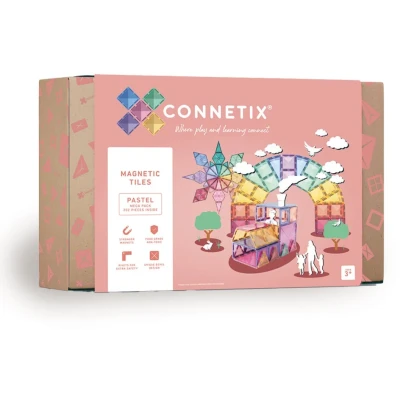Abbildung von Connetix Magnetspielbausteine Pastell Mega Pack verstärkte Magnete pädagogisches Lernspiel, (Open Play, 202 Teile), ab 3 Jahre