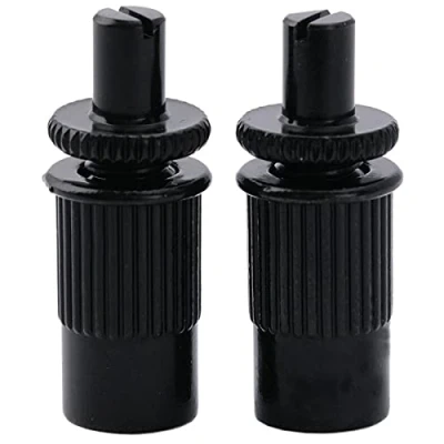 Abbildung von Musiclily Pro M8 Metrisch Nashville Tune o matic Brücke Montage Bolzen Studs und Einsätze Buchsensatz für Import Les Paul Style E Gitarre, Schwarz (2er Set)