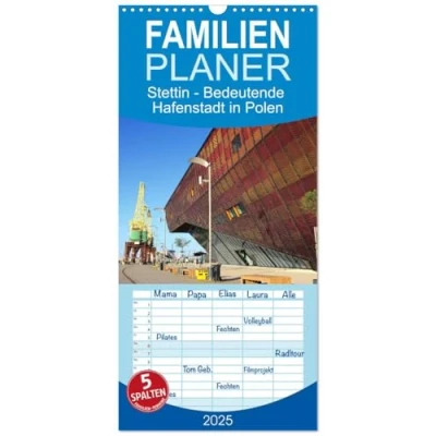 Abbildung von Familienplaner 2025 Stettin Bedeutende Hafenstadt in Polen mit 5 Spalten (Wandkalender, 21 cm x 45 cm), CALVENDO