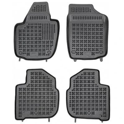 Abbildung von REZAW PLAST 200209 Fußmattensatz Gummi vorne und hinten 4 schwarz Maßgefertigt SKODA: Rapid Spaceback, Schrägheck, SEAT: Toledo Schrägheck