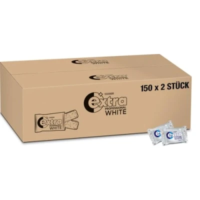 Abbildung von Extra Professional White, Zuckerfreier Kaugummi, Packung mit 150x2 Dragees, 300 Kaugummis insgesamt