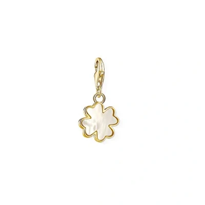 Abbildung von Thomas Sabo Damen Charm Anhänger Kleeblatt Perlmutt Club 925 Sterling Silber 1775 429 14