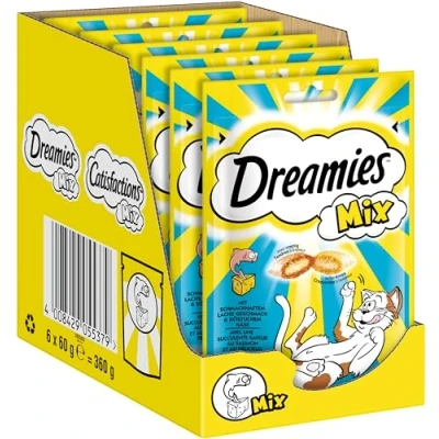 Abbildung von Dreamies Mix Katzensnacks mit Lachs &amp; Käse Außen knusprig innen cremig 6 x 60g