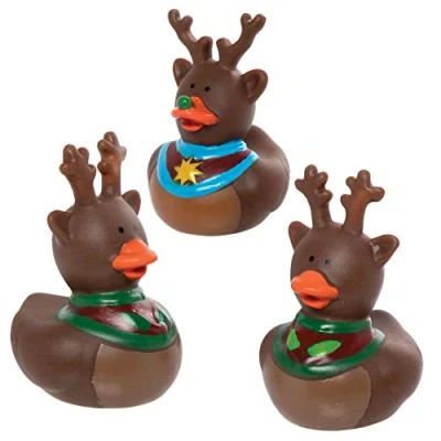 Abbildung von Baker Ross AX448 Rentier Gummienten, 6 Stück, Spielzeug für Kinder, ideal Nikolausstiefel oder Partytütenfüller Kinder