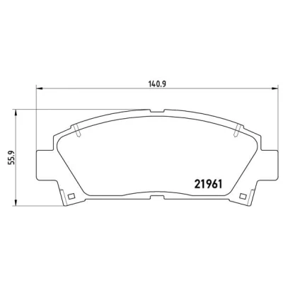 Abbildung von BREMBO P 83 028 Bremsbelagsatz mit akustischer Verschleißwarnung ohne Zubehör TOYOTA: Avensis I Kombi, MR2 II Coupe, Liftback
