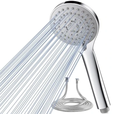 Abbildung von Magichome Duschkopf mit Schlauch 59&quot;, Hochdruck 5 Strahlarten, Handbrause Hochwertige Verchromung Sparduschkopf Wassersparend Duschbrause,Chrom