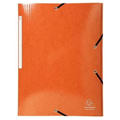 Abbildung von Exacompta 55836E Sammelmappe (Iderama mit 3 Klappen und Gummizug, 425/qm, A4, Maxi Kapazität, Manila Karton) 1 Stück orange