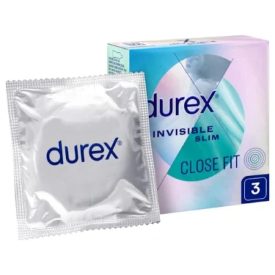 Abbildung von Durex Invisible Prerate Superdünnes Kondome 3 Stück (1er Pack) Unparfümiert Glatt Latex