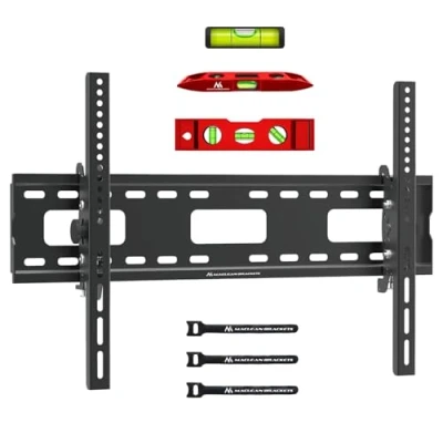 Abbildung von Maclean MC 421 TV Wandhalterung, Universal für 32 90&quot; OLED/QLED/LCD/LED/Plasma Fernseher, max VESA 600x400, Max. Belastung bis 80kg, Neigungsverstellung +15 15