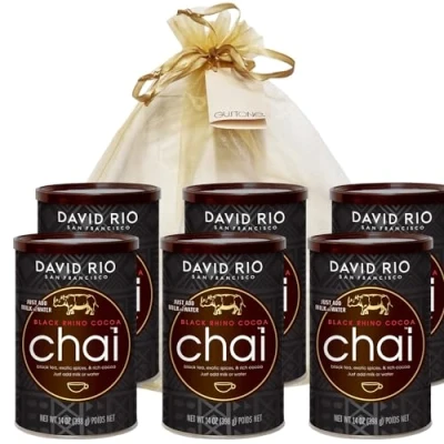 Abbildung von GUSTONE. David Rio Geschenkset Black Rhino Cocoa 6 x 398g Dosen Chai Latte