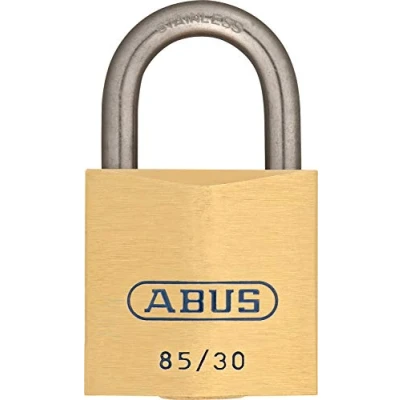 Abbildung von ABUS Vorhängeschloss Messing 85IB/30 wetterfest für See und Hafengebiete Schlosskörper rostfreier Edelstahlbügel Sicherheitslevel 5