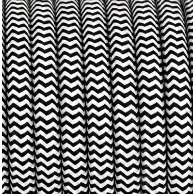 Abbildung von 10 Meter 2 adrig Textilkabel Stoffkabel Pendelleitung Lampenkabel Textile Cable 2x0,75 2G0,75 Schwarz Weiß 40