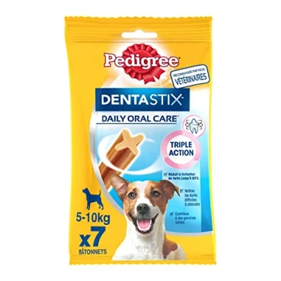 Abbildung von Pedigree Dentastix Daily Oral Care Kaustäbchen für kleine Hunde, eine gute Mundhygiene, 10 Packungen mit 7 Stäbchen