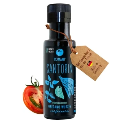 Abbildung von Tomami Santorin Würzsauce 90ml Griechische Gewürze &amp; Umami Geschmack Für Grill Gerichte, Fleisch Gemüse Vegan, Glutenfrei, Sojafrei, Laktosefrei