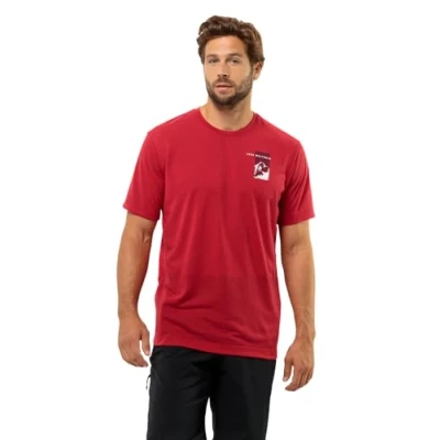Abbildung von Jack Wolfskin Vonnan S/S Graphic Tshirt print, Herren, Größe: Medium, Red glow