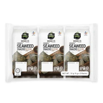 Abbildung von Bibigo Seealgen Snack BBQ Geröstete Seelagenblätter mit würzigem Aroma Ideal als oder Beilage 6 x 15 g