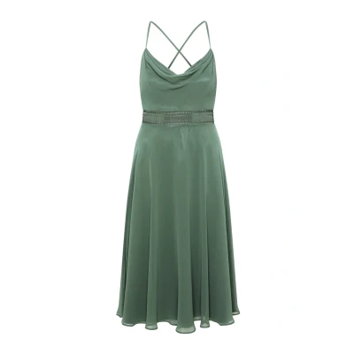 Abbildung von Vera Mont Cocktailkleid mit Wasserfallausschnitt Stickerei