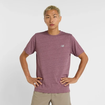 Abbildung von New Balance Essentials Heathertech Sport Tshirt, Herren, Größe: Large, Faded plum heather