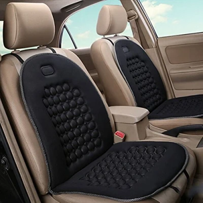 Abbildung von HomDSim Autositzauflage mit Massage Funktion, universelle Sitzauflage, Auto Sitzüberzug (Schwarz 2 Pack)