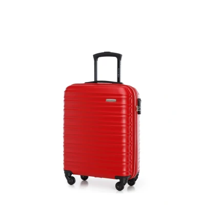 Abbildung von WITTCHEN Reisekoffer Handgepäck Kabinengepäck Rollkoffer Kabinenkoffer Kleiner Koffer Trolley Hartschale aus ABS mit 4 Spinner Rollen Zahlenschloss Teleskopgriff Groove Line Größe S rot