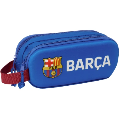 Abbildung von Safta F.C. Barcelona 3D Doppelmäppchen für Kinder, ideal Kinder im Schulalter, bequem und vielseitig, Qualität Widerstandsfähigkeit, 21 x 6 8 cm, Marineblau, Estándar, Lässig