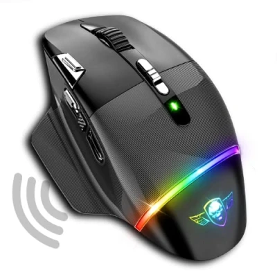 Abbildung von Spirit Of Gamer XPERT M800, Gaming Maus Kabellos Wiederaufladbar, 9 Programmierbare Tasten, Optischer Sensor mit 10.000 DPI, 11 RGB Hintergrundbeleuchtungs effekte, Ergonomische Daumenauflage