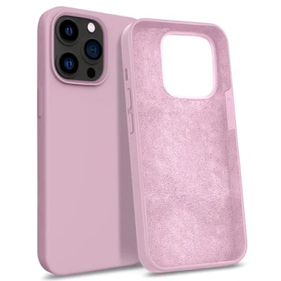 Abbildung von MyGadget Hülle kompatibel mit iPhone 13 Pro Gummierte Handyhülle [ 3 Layer Struktur ] Schutzhülle Soft Inlay &amp; Hardcase Cover außen Rosa