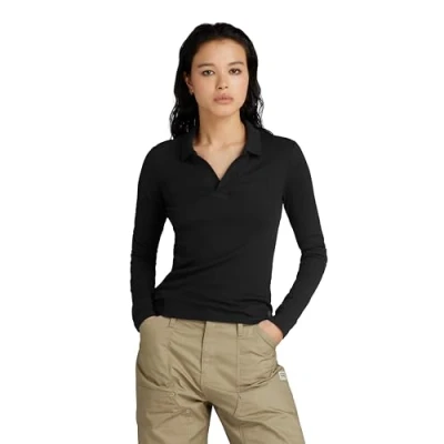 Abbildung von G Star SLIM Poloshirt, Damen, Größe: XXS, Dk black