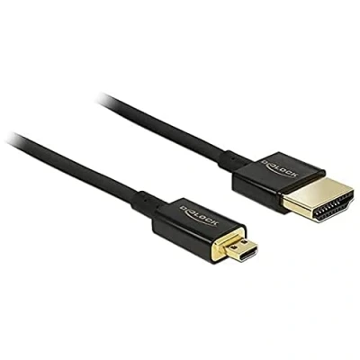 Abbildung von DeLock Kabel High Speed HDMI mit Ethernet A Stecker &gt; Micro D 3D 4K 2 m Slim Premium