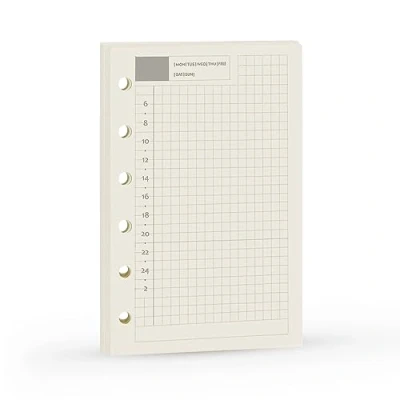 Abbildung von A7 Planner Refill, Agenda Refill Daily Plan for Filofax,6 Hole/100gsm, Time Table Notebook Insert Paper 6 Rings Binder, 4.84 x 3.23&#039;&#039;, Harphia
