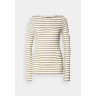Abbildung von Marc O&#039;Polo LONG Sleeve BOAT NECK Striped Langarmshirt, Damen, Größe: XXL, Multi/smooth sage