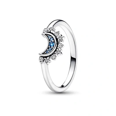 Abbildung von Pandora Celestial Sparkling MOON Ring, Damen, Größe: 54, Sterling silver
