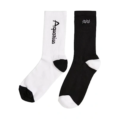 Abbildung von Mister Tee Accessoires Zodiac Socks 2 Pack 43 46 black/white aquarius