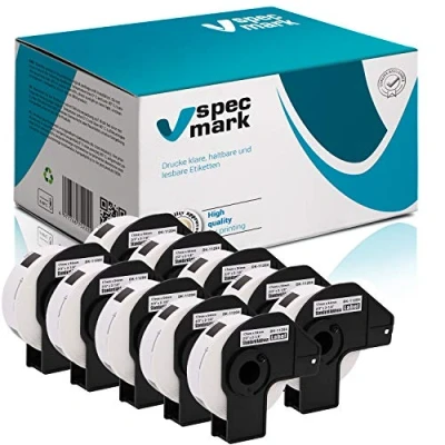 Abbildung von specmark 10 Rollen Einzeletiketten kompatibel mit Brother DK 11204 17mm x 54mm 400 Stück Etiketten für allen QL Etikettendruckern 570 700 800