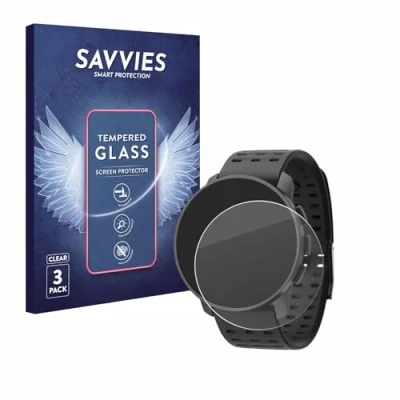 Abbildung von Savvies Panzer Schutz Glas für Suunto 9 Peak Pro (3 Stück) 9H Hartglas, Anti Fingerprint, Displayschutz