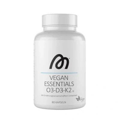 Abbildung von MORE Vegan Essentials O3 D3 K2, 80 Kapseln Veganes Omega 3 aus Algenöl, mit Vitamin &amp; Kapselhülle Stärke