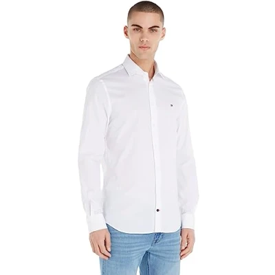 Abbildung von Tommy Hilfiger CORE FLEX Poplin Businesshemd, Herren, Größe: 45, Bright white