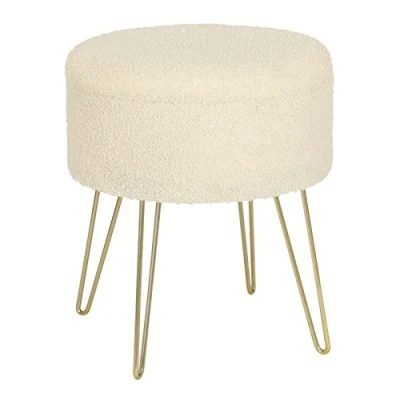 Abbildung von Woltu Sitzhocker (1 St), mit Stauraum runder Fußhocker Teddy Fleece Hocker