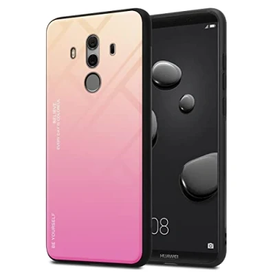 Abbildung von Cadorabo Hülle kompatibel mit Huawei Mate 10 PRO Schutzhülle TPU Silikon Case Glas Slim Kratzfest Weiche Gummi Rundumschutz für in Schwarz