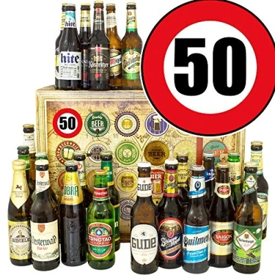 Abbildung von Geschenk 50. / 24 x Bier Welt und DE/Geschenke Geburtstag Bier/Bier Adventskalender 2024 2025