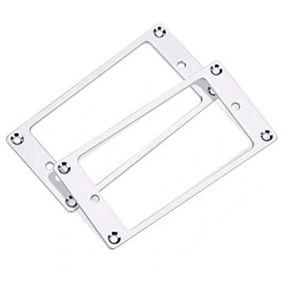 Abbildung von Dilwe 2 Stück Pickup Rahmen, Montage Ringe Metall Humbucker Cover E Gitarren Ersatzteile(Silber)