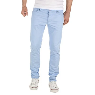 Abbildung von Yazubi Herren Chino Hose Simon Slim Fit Chinohose für Männer, Blau (Brunnera Blue 163922), W34/L34