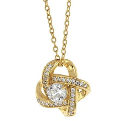 Abbildung von trendor 75856 Damen Halskette Gold auf Silber Anhänger Knoten mit Zirkonias